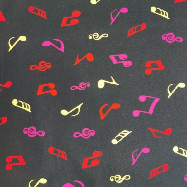 100% Cotton - Multi Musical Notes